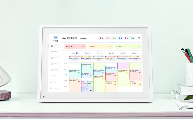 10 1 Inch WiFi Digital Calendar on the Table