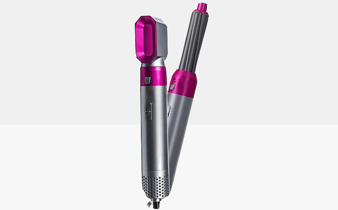 5 in 1 Electric Hot Air Brush Styler Pink