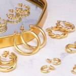 9 Pairs Gold Hoop Earrings Set