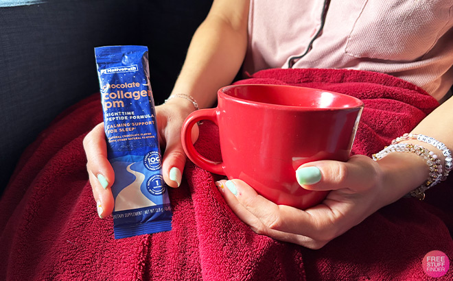 A Person Holding a Cup and a Collagen Stick