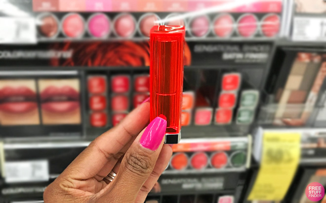 A person Holding a Maybelline Color Sensational Lipstick