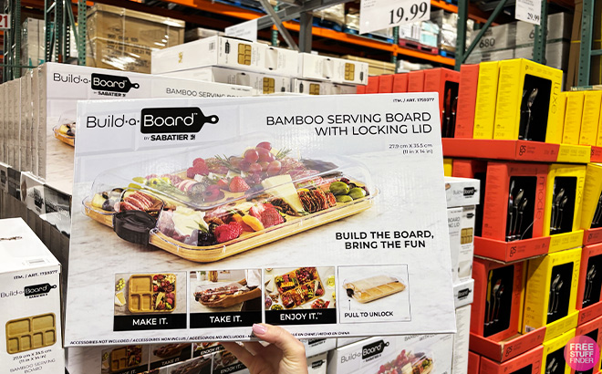 A Person Holding Sabatier Build a Board Bamboo Tray With Lid