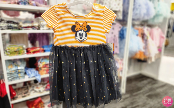 A Person Holding Toddler Girls Disney Minnie Mouse Halloween Tulle Dress