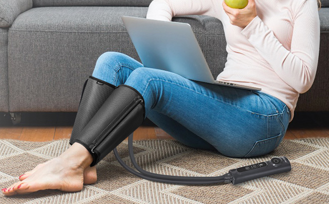 A Person Using Cincom Leg Massager