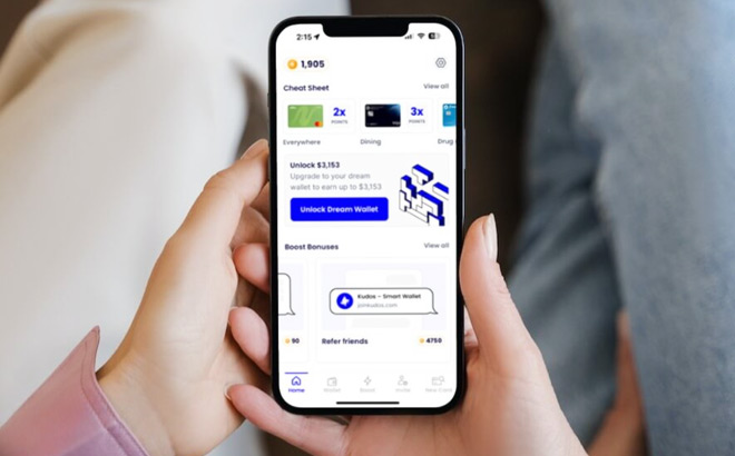 A Person Using Kudos Smart Wallet App on Mobile Phone