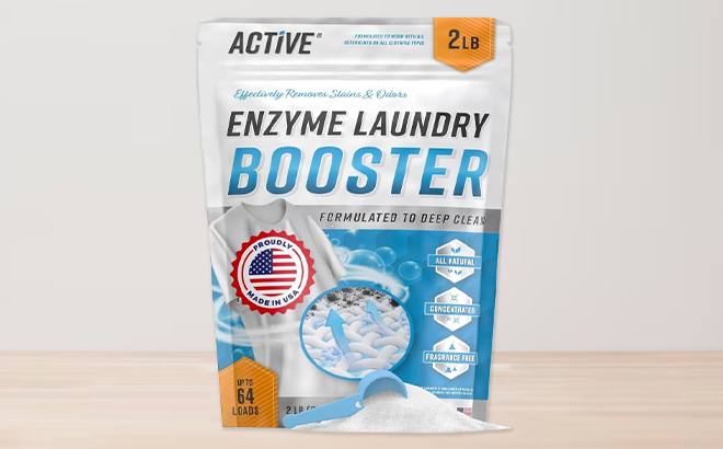 Active Enzyme Laundry Booster on a Table