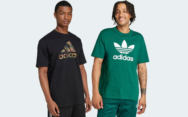 Adidas Mens Shirts in Black and Green Color