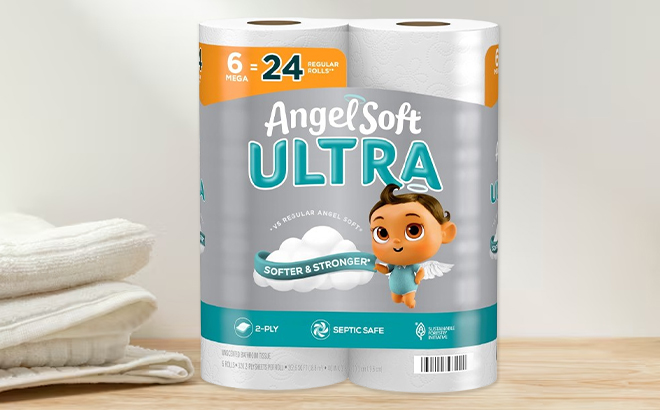Angel Soft Ultra Toilet Paper 6 Mega Rolls