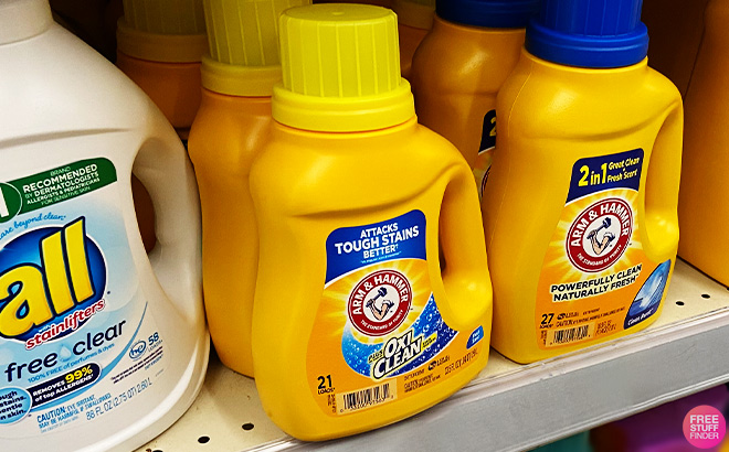 Arm Hammer Oxi Clean Stain Fighters Detergent on the Shelf
