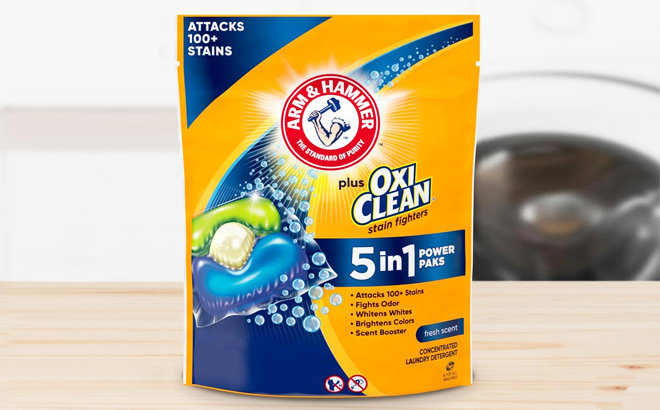 Arm Hammer Plus OxiClean 5 in 1 Laundry Detergent Power Paks