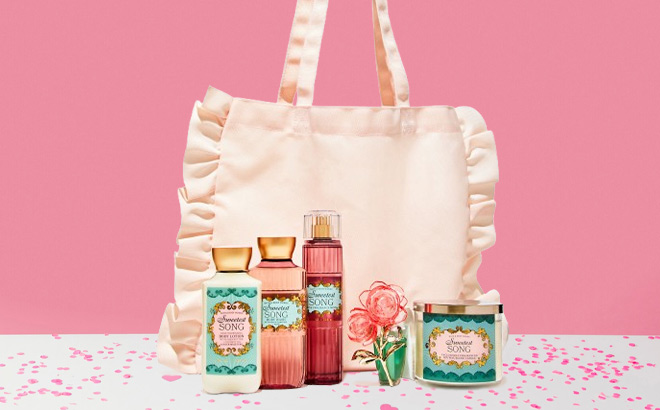 Bath Body Works Sweetest Song Gift Set on the Table