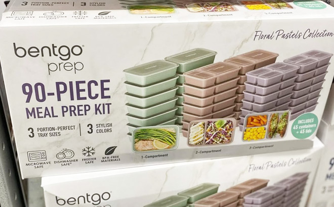 Bentgo 90 Piece Meal Prep Set Floral Pastels Collection