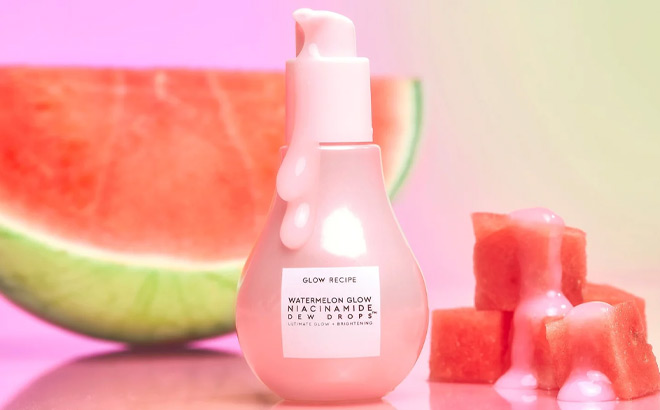 Blush in front of a Watermelon