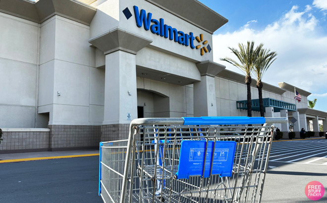 Cart in Front of Walmart Store