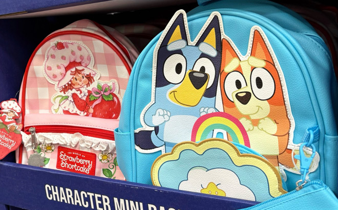 Character Mini Backpacks Strawberry Shortcake and Bluey