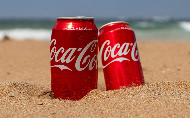 Coca Cola Cans on the Beach