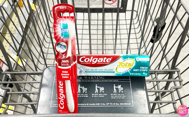 Colgate 360 Optic White Toothbrush and Total Toohpaste in Cart