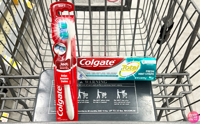 Colgate Toothbrush and Toothpaste in the Cart