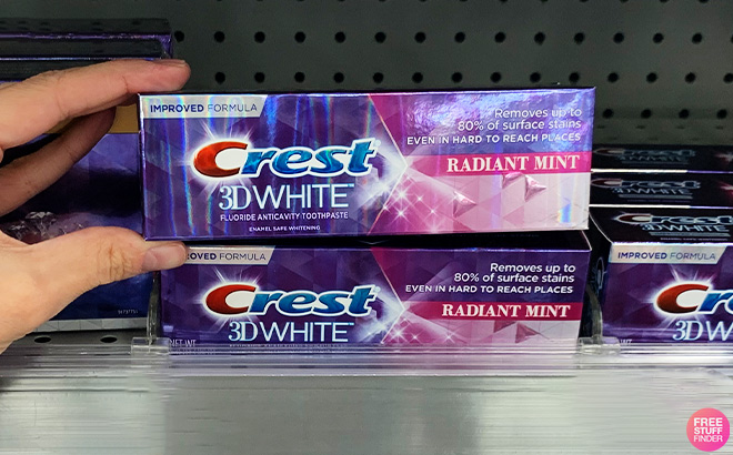 Crest 3D White Radiant Mint Toothpaste on the Shelf