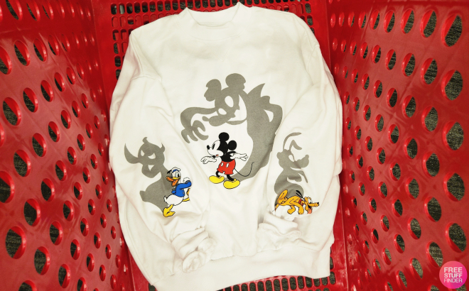 Disney Mickey Friends Shadows Womens Graphic Sweatshirt
