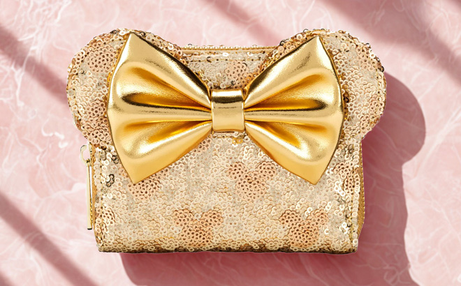 Disney Minnie Mouse Gold Sequin Loungefly Wallet