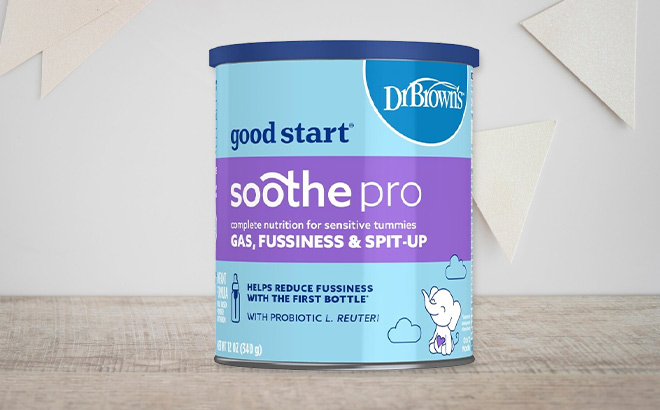 Dr Browns 12 oz Soothe Pro Formula Can on the Table