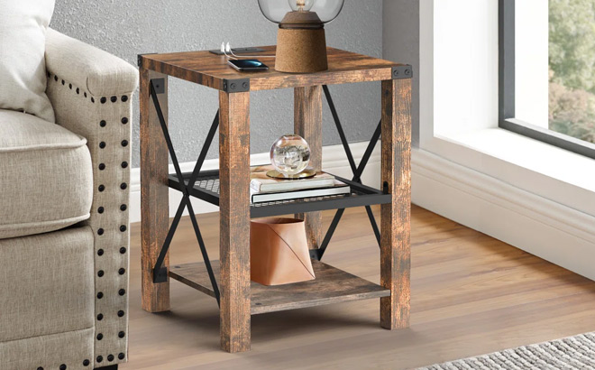 Eidelweiss Tall End Table Nightstand