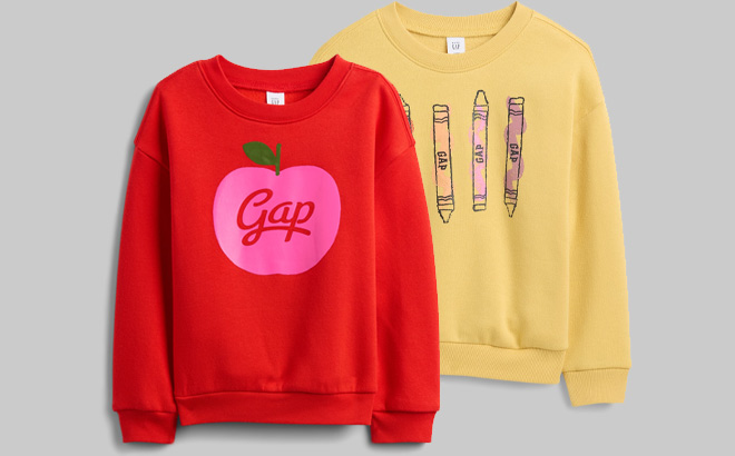 Gap Factory Crewneck Sweatshirts on Gray Background