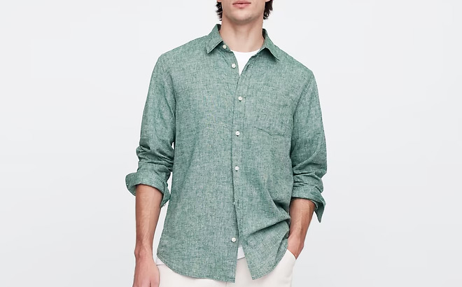 GAP Factory Mens Linen Blend Shirt
