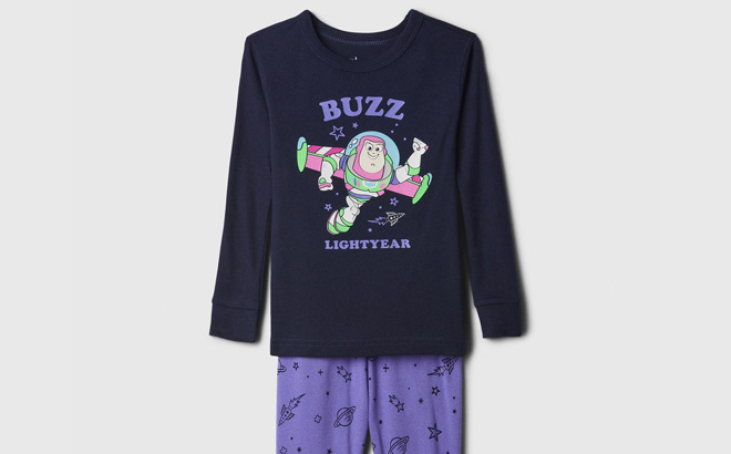 GAP Factory x Disney Toy Story 100 Organic Cotton PJ Set on Gray Background