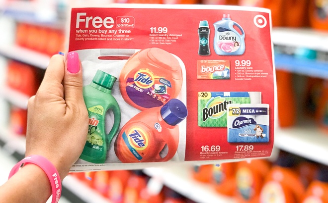 A Hand Holding a Target Weekly Ad