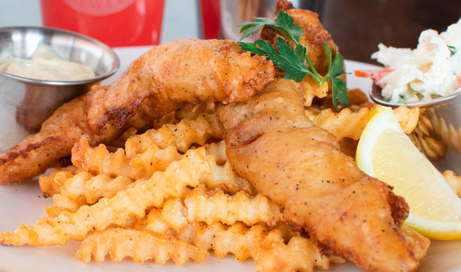 Granite City Food and Brewery Northern Lager Battered Fish with Fries