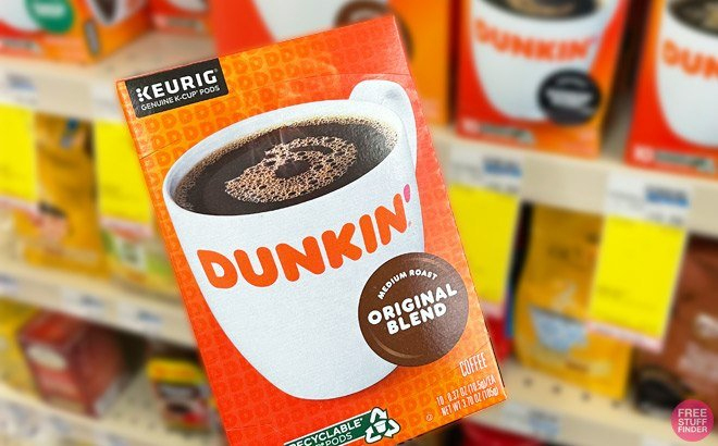 Hand Holding Dunkin Donuts Original Blend K Cup Pods