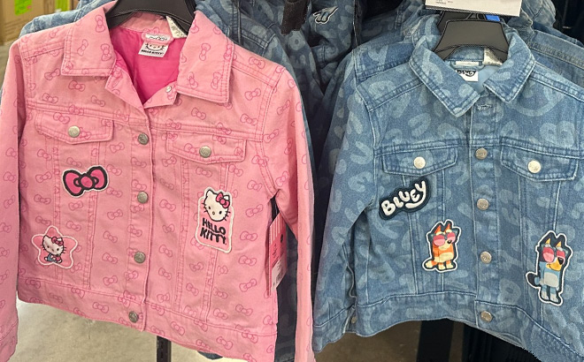 Hello Kitty and Bluey Kids Character Denim Jackets