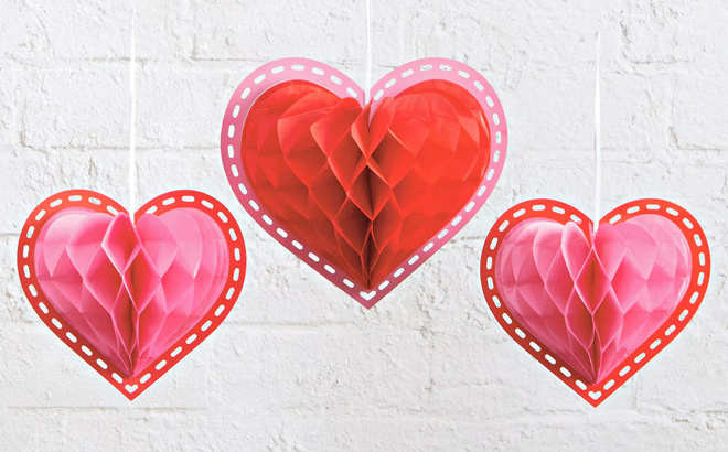Honeycomb Heart Decor 3ct by Celebrate It