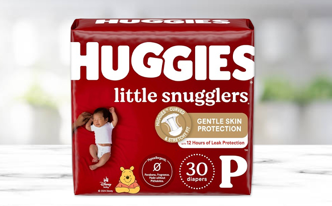 Huggies 30 Count Little Snugglers Preemie Baby Diapers