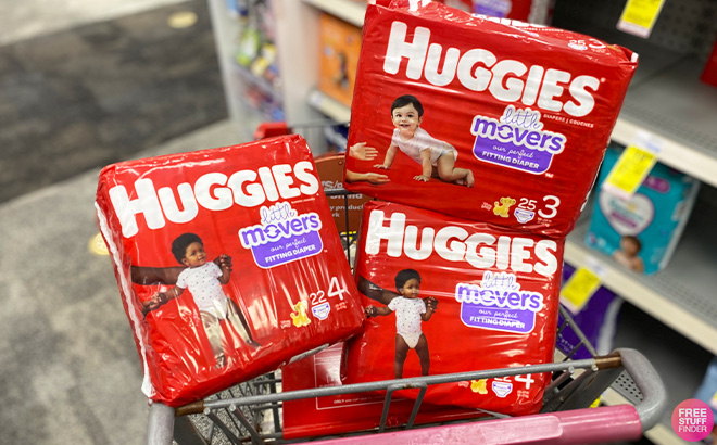 Huggies Little Movers Diapers in the Cart