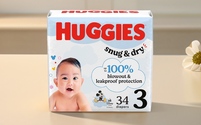 Huggies Snug Dry 34 Count Baby Diapers