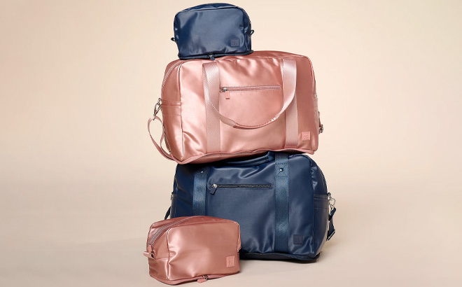Ihkwip The Packable Duffel Bag and Cosmetic Case Set