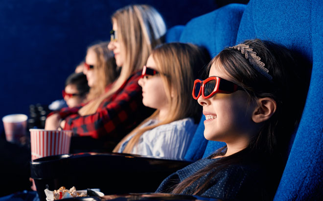 Kids and Adults Watching a Movie
