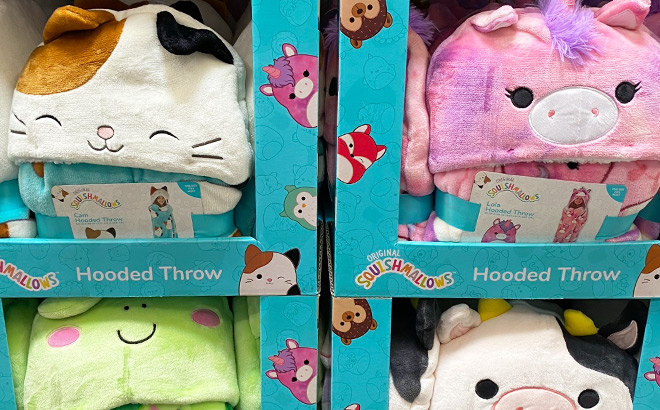 Kids Squishmallows Hooded Throws