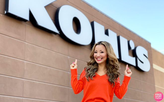 Smiling Woman in Front of a Kohls Store