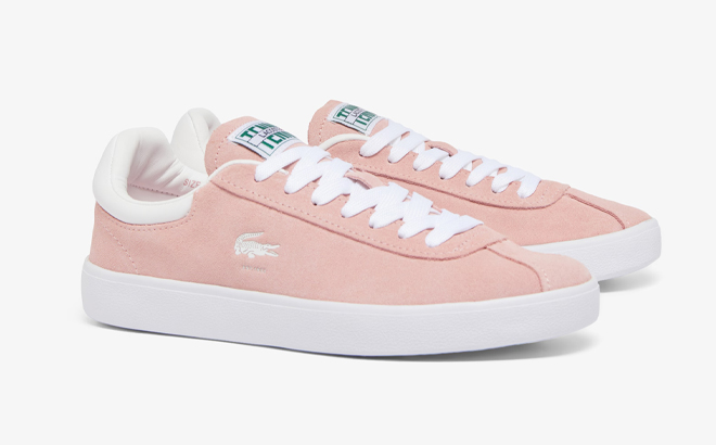 Lacoste Womens Baseshot Suede Sneakers in Pink