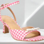 Lauren Conrad Eileen Bow Womens Open Toe Heeled Sandal on a Table