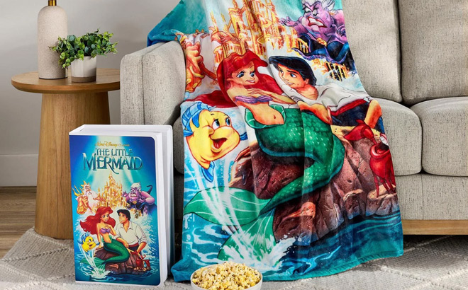 Little Mermaid VHS Boxed Silk Touch Throw