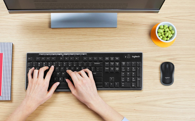 Logitech Wireless Keyboard & Mouse $17.99