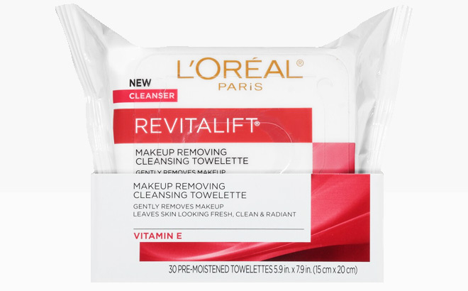 LOreal RevitaLift Wet Cleansing Towelettes 30 Pack