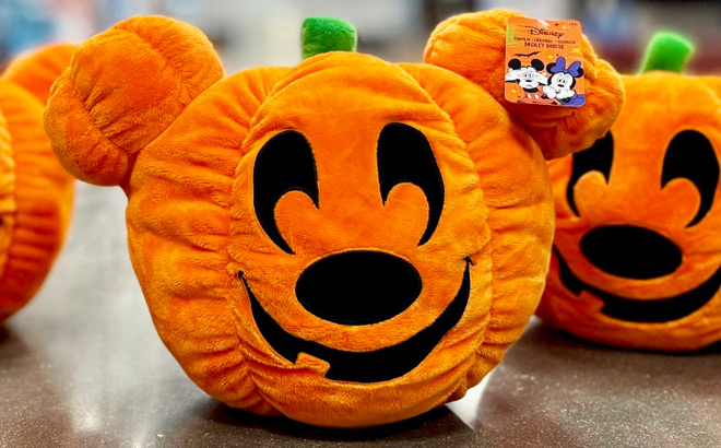Mickey Mouse Halloween Pumpkin Head Plush