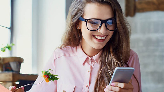 A Woman Looking at her Phone