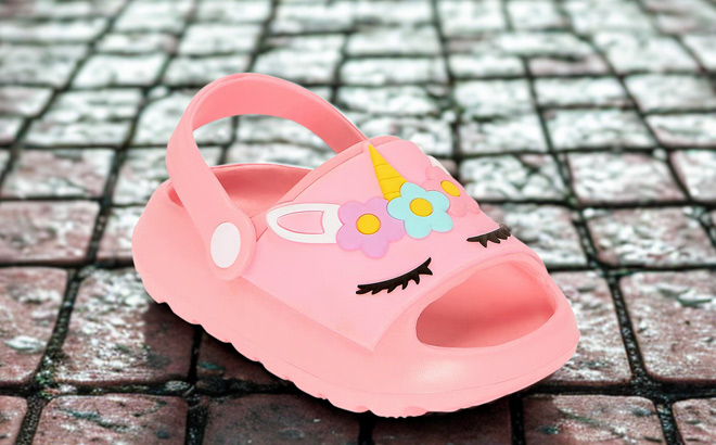 Okie Dokie Unicorn Toddler Girls Slide Sandals